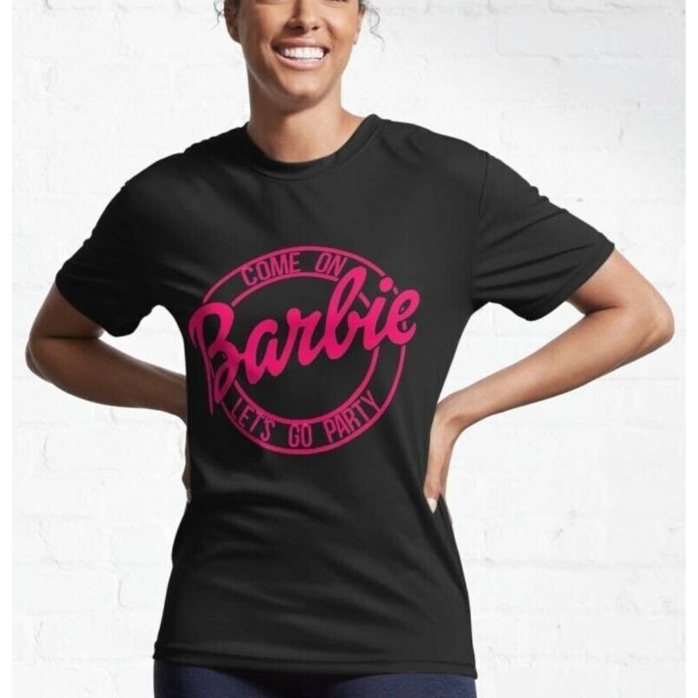 Women's XL Barbie T-Shirt Come on Barbie Lets Go Party Graphic Tee Shirt NEW